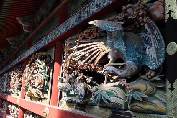 Detaljerna i ristningarna runt Toshogu tempel — Stockfoto