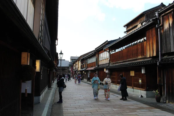 Higashi Chaya, druh starého města Kanazawa který také populární — Stock fotografie