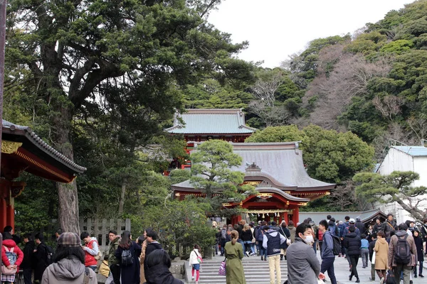 O complexo de santuário de Tsurugaoka Hachimangu de Kamakura — Fotografia de Stock