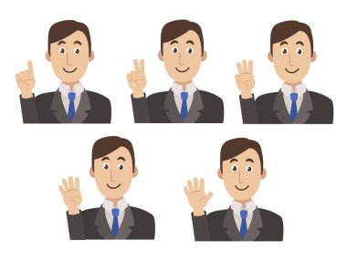 Gösterilen bir, çekici, ön plana, beş üç işadamı