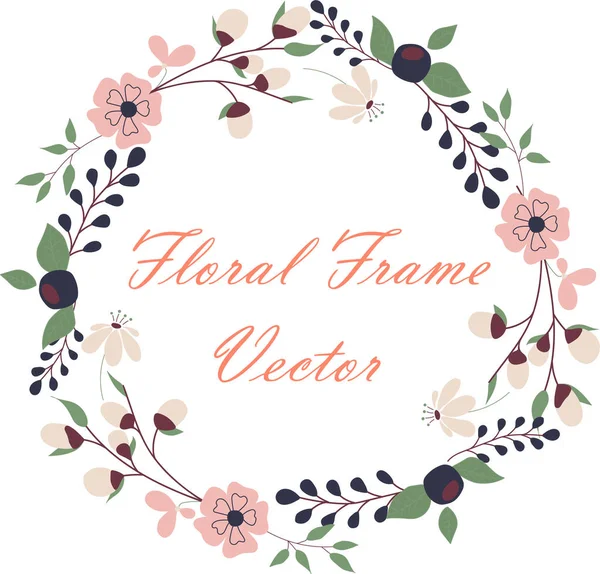 floral round frame for events or framing cards. vector illustration