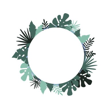 Palmiye ağacı tebrik kartı bırakır. Tropik düğün davetiyesi, hediye kartı.