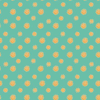 Moda 2020 kumaş vintage renkleri pürüzsüz desen, papatya vektör arkaplan