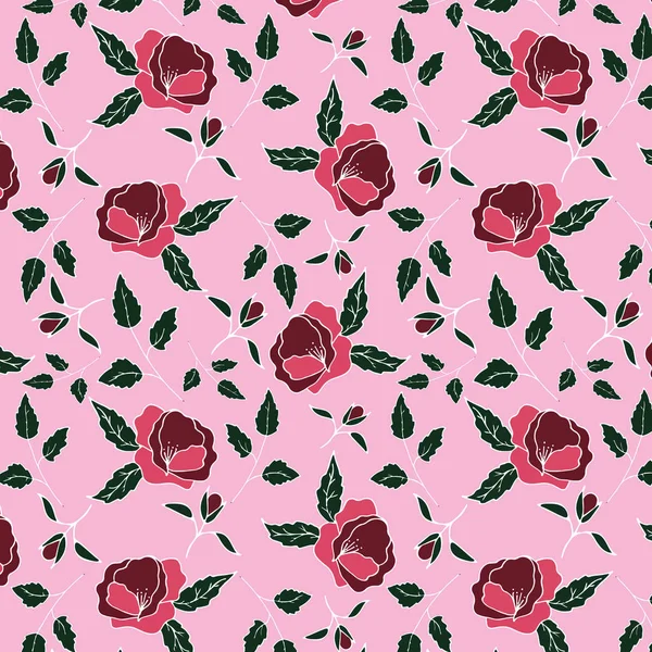 Модный 2020 ткань винтажные цвета бесшовный узор, розовый вектор фона — стоковый вектор