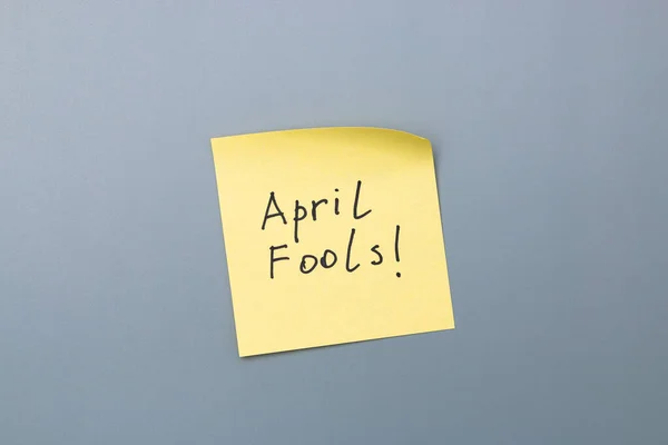 April Fools Day Reminder Yellow Sticky Note Aware Let Fooled — Stock Photo, Image