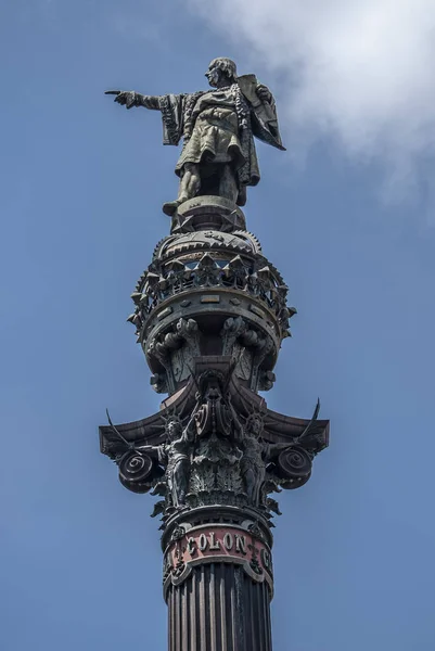 Kolon Staty Barcelona Spanien Columbus — Stockfoto