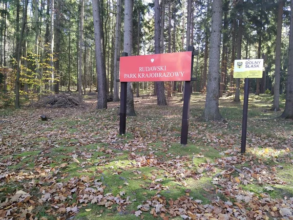 Вход Ландшафтный Парк Горном Массиве Рудавы Судеце Польше — стоковое фото