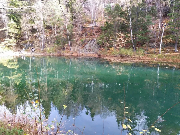 Lakelets Colorato Polacco Kolorowe Jeziorka Nome Tre Volte Quattro Stagni — Foto Stock