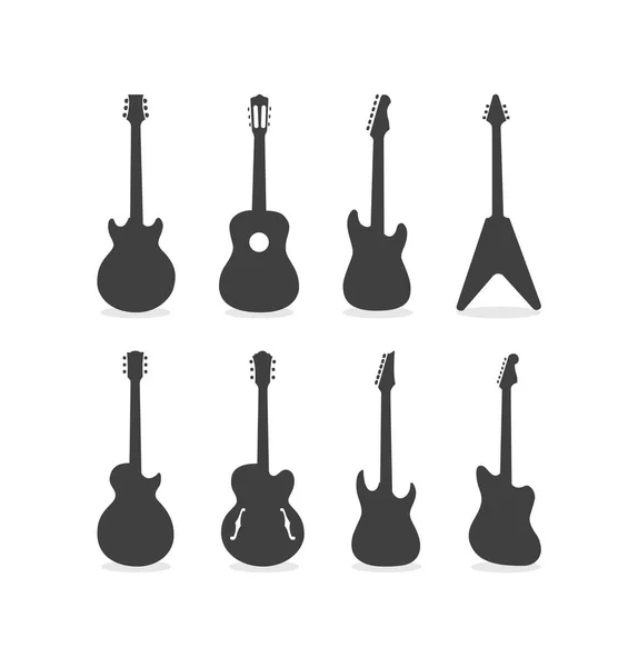Silhouette akustik yarı akustik ve elektro gitar