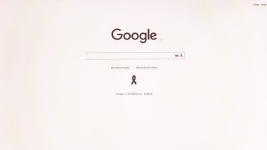 Phuket, Tayland - 19 Ekim 2016: Basit logo, siyah renk mektup ve şerit vasıl dip-Google sayfa. Sonra sadece Tayland üzerinde 13 Ekim 2016 Kral Bhumibol'ın ölümünden sonra ortaya çıktı.