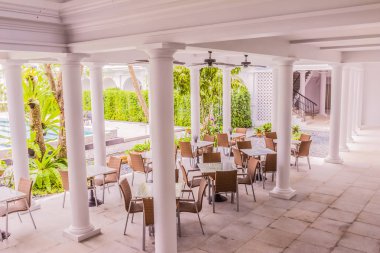 Phuket, Tayland - 19 Nisan 2017: Little Nyonya Hotel, güzel Sino-Portekiz tarzı otel. Birçok turist için benzersiz yer.