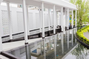 Phuket, Tayland - 19 Nisan 2017: Little Nyonya Hotel, güzel Sino-Portekiz tarzı otel. Birçok turist için benzersiz yer.
