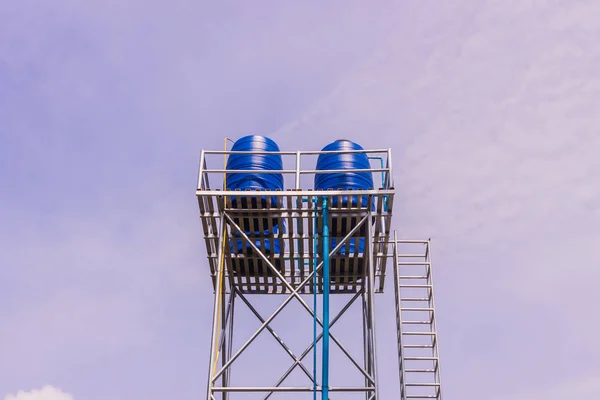 Torre Del Tanque Agua Acero Local Por Gobierno Zona Rural — Foto de Stock