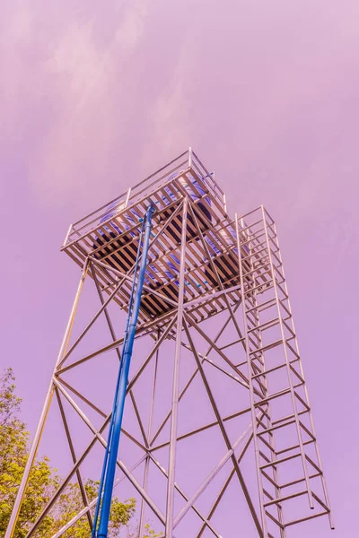 Torre Del Tanque Agua Acero Local Por Gobierno Zona Rural — Foto de Stock