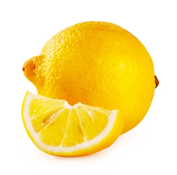 Whole lemon and slice — Stock Photo, Image