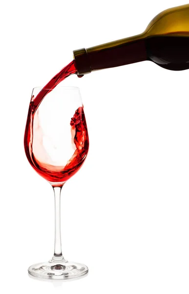 Czerwone wino wlewające się do kieliszka — Zdjęcie stockowe