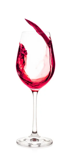 Salpicadura de vino tinto en vaso — Foto de Stock
