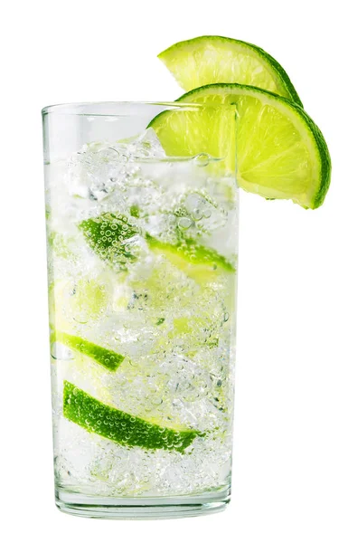 Glas van koude limonade met ijs — Stockfoto