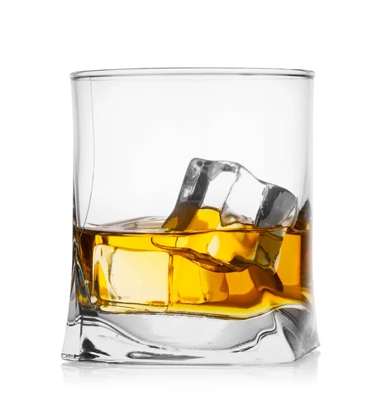 Glass of whiskey with ice — Stock Photo, Image