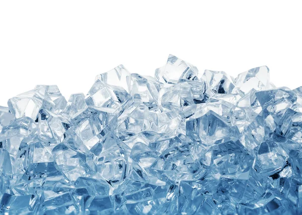 Montón de cubitos de hielo tonificados en azul — Foto de Stock