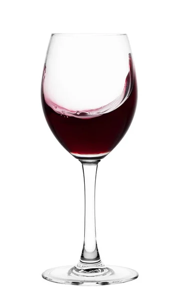 Splash van wijn in glazen goblet — Stockfoto