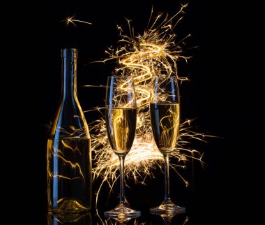 Kıvılcımlar ışık şenlikli şampanya