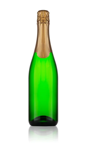 Ggreen bottle of champagne — Stock Photo, Image