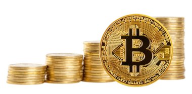 Bitcoin yığınları artan arka plan üzerinde