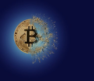 Altın gölcüğününiçine bitcoin