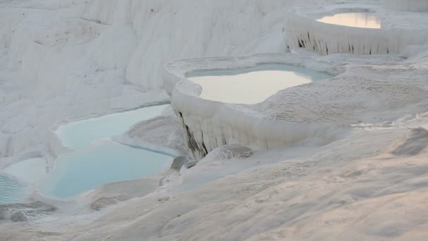 Travertine terraces in the Pamukkale — ストック動画