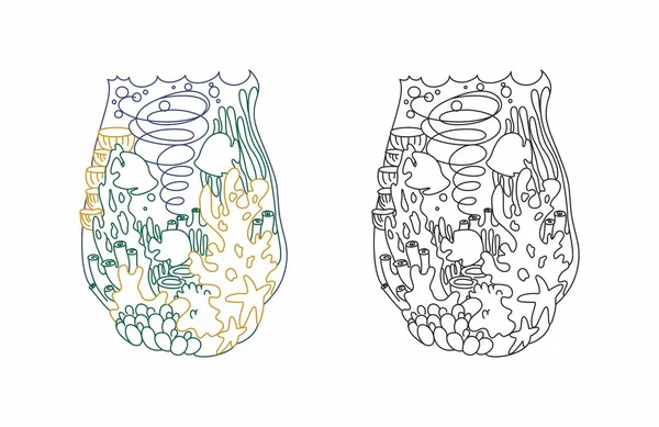 deniz manzarası renklendirme sayfası