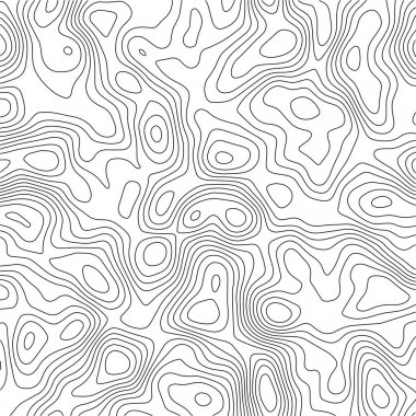 Topoğrafik haritanın arka planı. Topografik harita çizgileri, çevre çizgileri. Coğrafi ızgara, vektör soyut.
