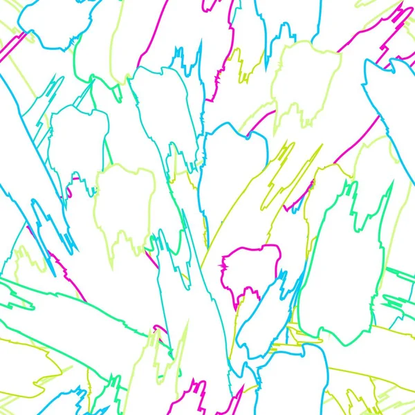 Textura vectorial abstracta con contornos coloridos de pinceladas . — Vector de stock