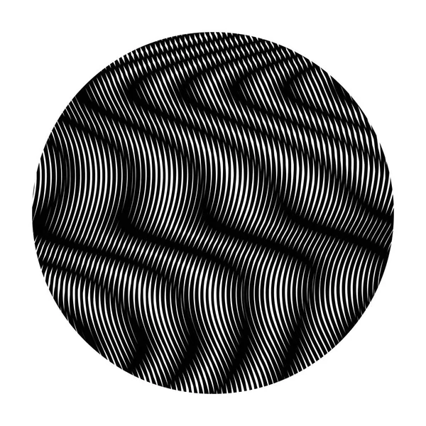 黒と白の催眠線形ベクトル丸型 . — ストックベクタ