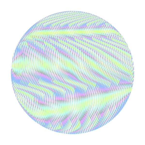 Gloeiende gekleurde vector cirkel vorm met abstracte lijnen golvend. — Stockvector