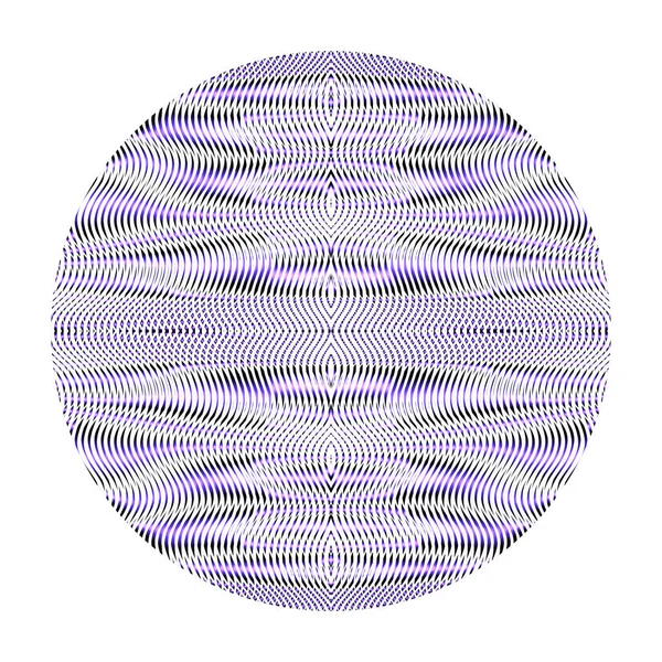 Mystický abstraktní ornamentální kruhový tvar se zářícími pruhy. — Stockový vektor