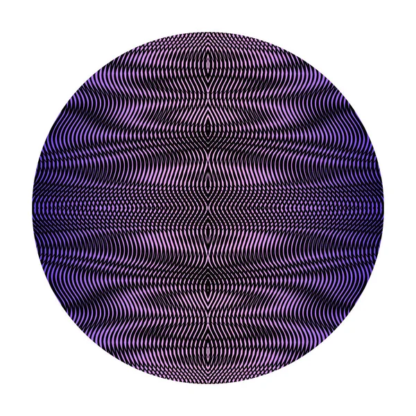 円形内の神秘的な対称波状線形装飾. — ストックベクタ