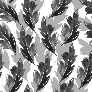 Tek renkli suluboya desenli ve yaprakları elle çizilmiş..