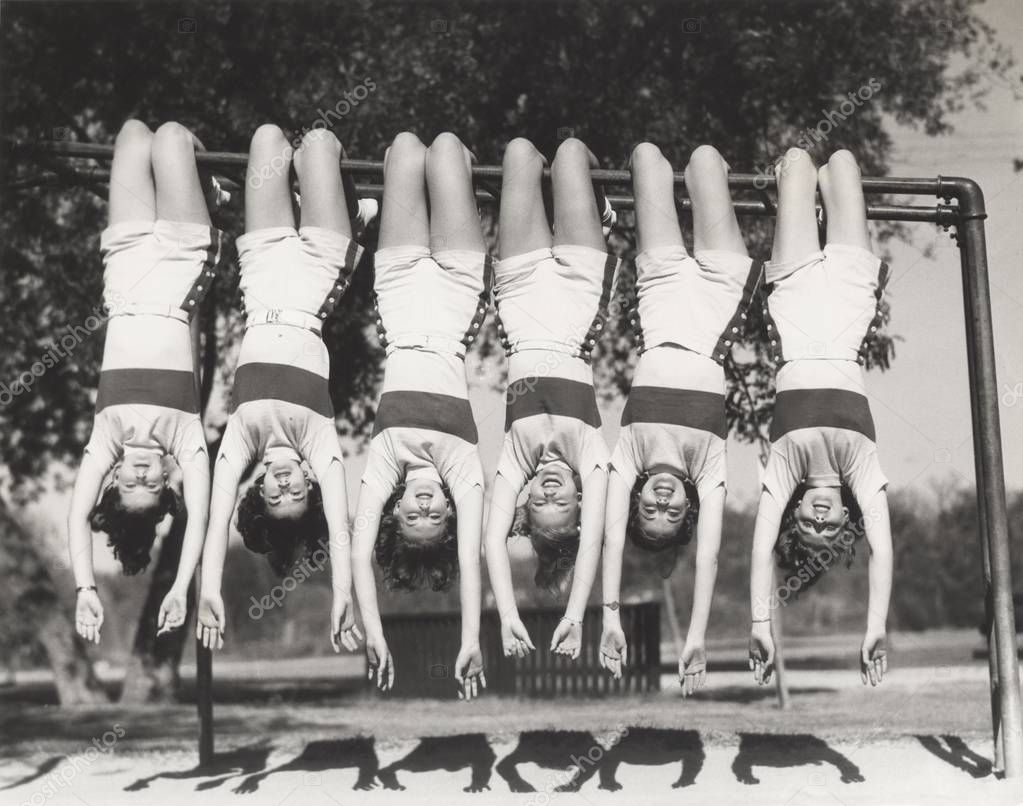 girls hung upside down