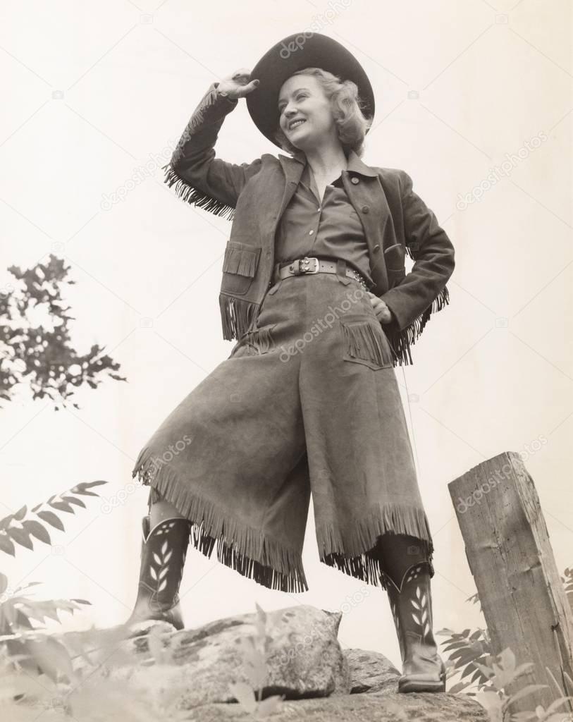 woman in cowboy costume