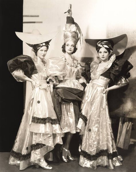 Fashion models in costumes