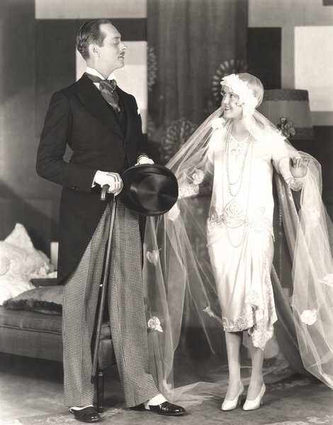 bride looking at groom