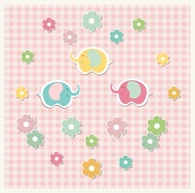 Romantik hurda rezervasyon şablon Filler ile