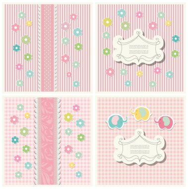 Scrapbooking şablonu için davetiye Filler ile