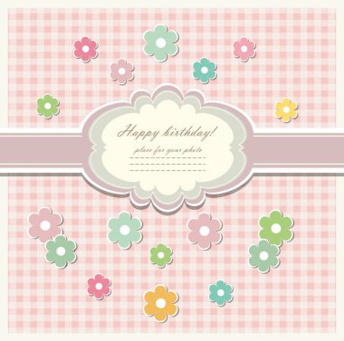 renkli çiçekler şablonuyla Scrapbooking 