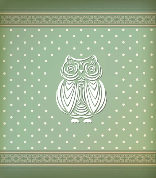 Greeting card with owl — Stock Vector