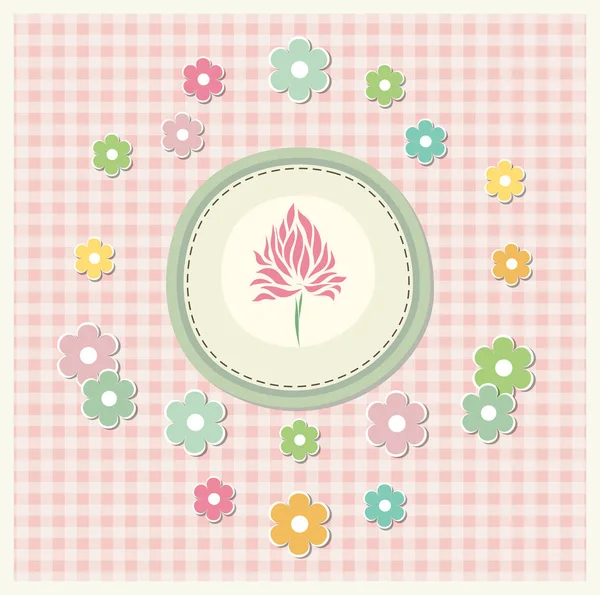 Romantic scrapbooking template with clover — Stock Vector