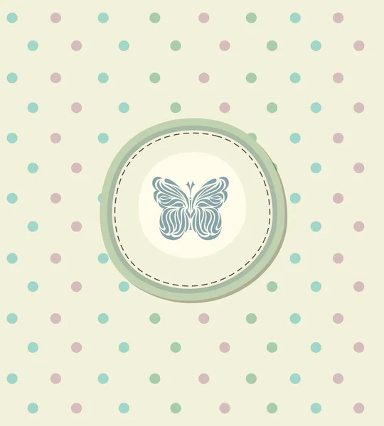 Tarjeta para álbum de decoración con mariposa azul — Archivo Imágenes Vectoriales