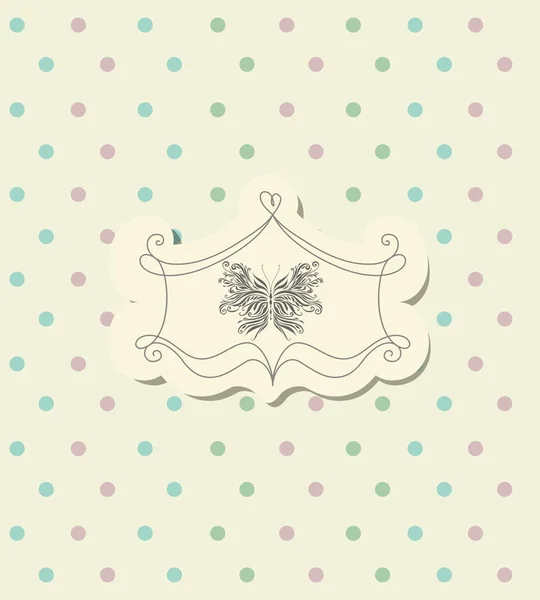 Cartão para álbum de decoração com borboleta preta —  Vetores de Stock