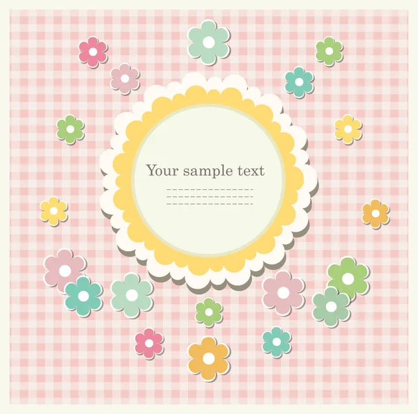 Scrapbooking modelo com flores coloridas — Vetor de Stock